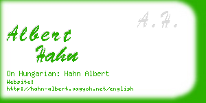 albert hahn business card